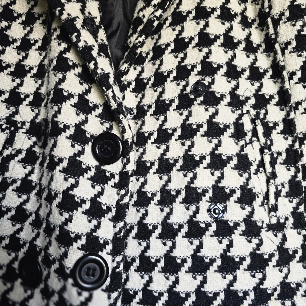 Black and White Checkered Coat - Picture 3 of 4